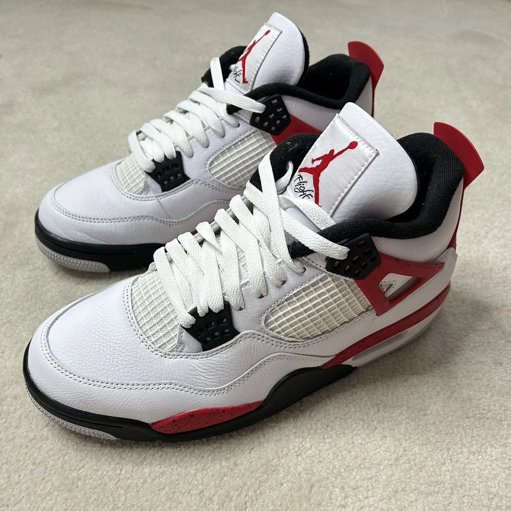 Nike Air Jordan Retro 4 Men's 9 Red Cement Sneaker DN6927 161 Shoes Worn Once